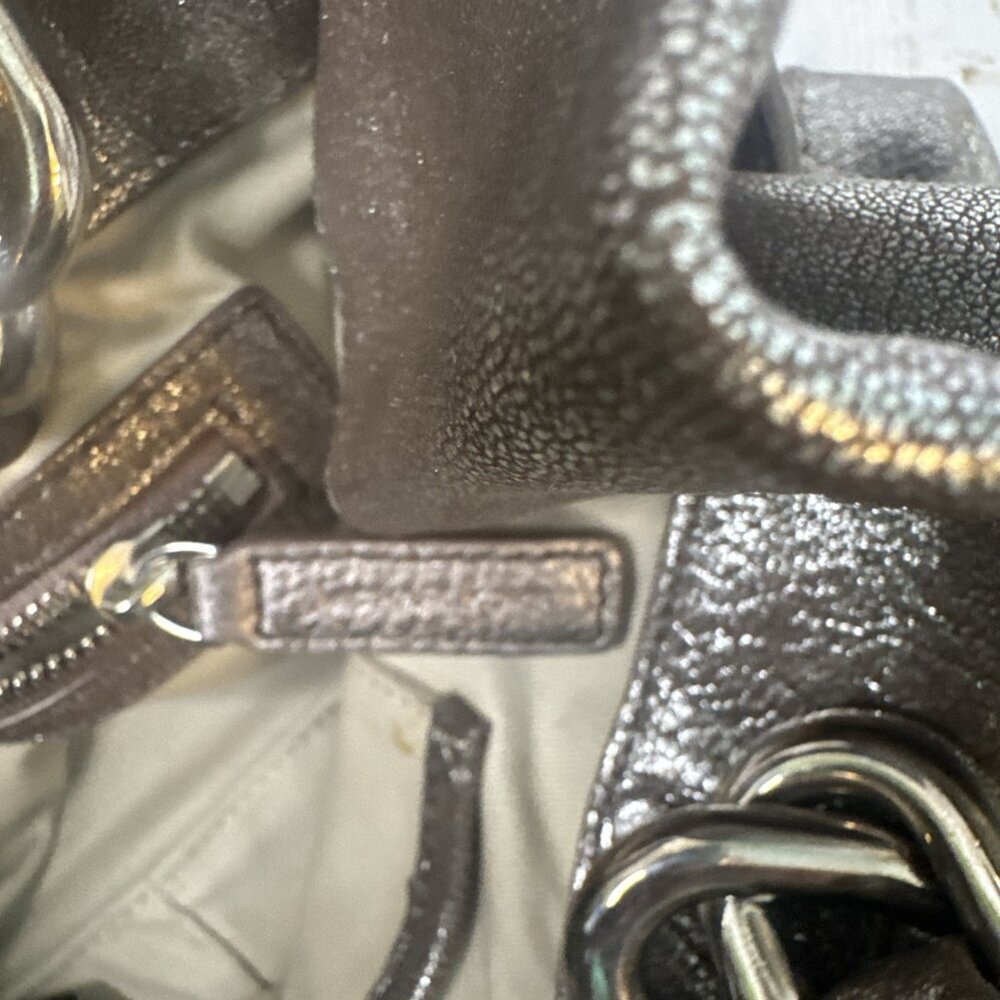 Michael Kors Collection Metallic Silver Large Bag 13” Sample VGUC CHARITY - Picture 8 of 9